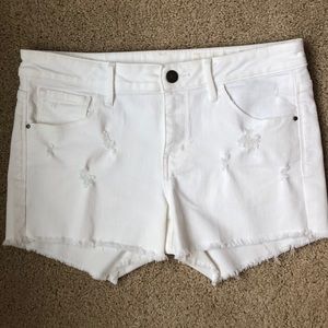 Nordstrom White Distressed Mid Rise Shorts